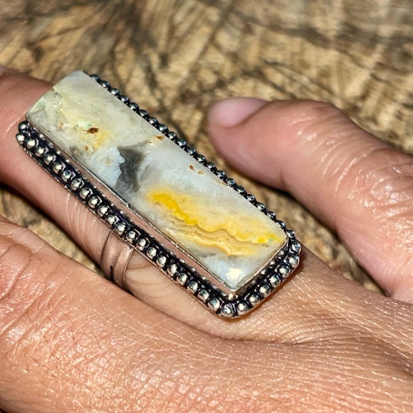 Crazy Lace Agate Ring Size 6 1/2 - Picture 5 of 13
